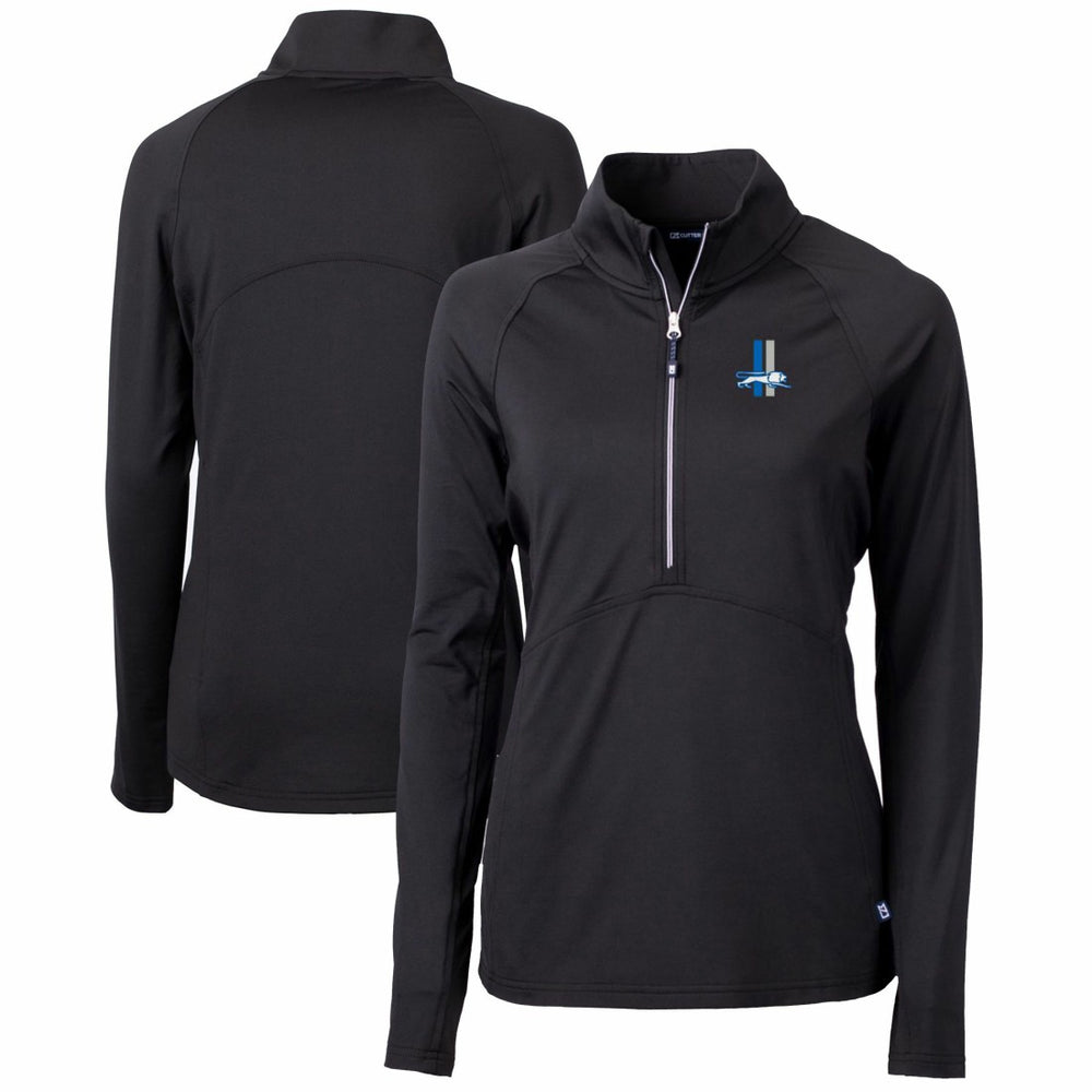 Detroit Lions Cutter & Buck Women's Throwback Logo Adapt Eco Knit Stretch Recycled Half-Zip Pullover Top - Black sale