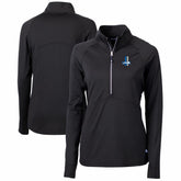 Detroit Lions Cutter & Buck Women's Throwback Logo Adapt Eco Knit Stretch Recycled Half-Zip Pullover Top - Black sale