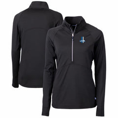 Detroit Lions Cutter & Buck Women's Throwback Logo Adapt Eco Knit Stretch Recycled Half-Zip Pullover Top - Black sale
