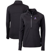 New England Patriots Cutter & Buck Women's Throwback Logo Adapt Eco Knit Stretch Recycled Half-Zip Pullover Top - Black discount