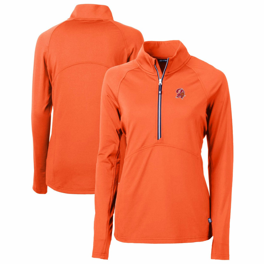 Tampa Bay Buccaneers Cutter & Buck Women's Throwback Logo Adapt Eco Knit Stretch Recycled Half-Zip Pullover Top - Orange discount