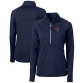 Chicago Bears Cutter & Buck Women's Throwback Logo Adapt Eco Knit Stretch Recycled Half-Zip Pullover Top - Navy cheap