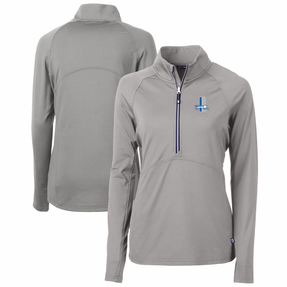 Detroit Lions Cutter & Buck Women's Throwback Logo Adapt Eco Knit Stretch Recycled Half-Zip Pullover Top - Gray sale