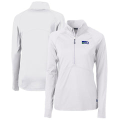 Seattle Seahawks Cutter & Buck Women's Throwback Logo Adapt Eco Knit Stretch Recycled Half-Zip Pullover Top - White online