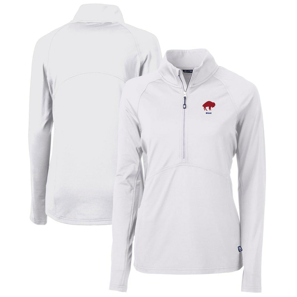 Buffalo Bills Cutter & Buck Women's Throwback Logo Adapt Eco Knit Stretch Recycled Half-Zip Pullover Top - White discount