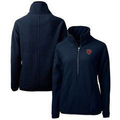 Chicago Bears Cutter & Buck Women's Throwback Logo Cascade Eco Sherpa Fleece Half-Zip Pullover Jacket - Navy discount