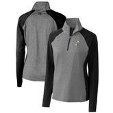 New Orleans Saints Cutter & Buck Women's Throwback Logo Forge Tonal Stripe Stretch Half-Zip Pullover Top - Black sale