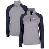 Los Angeles Chargers Cutter & Buck Women's Throwback Logo Forge Tonal Stripe Stretch Half-Zip Pullover Top - Navy cheap