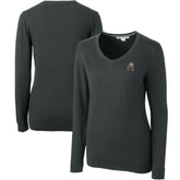 Cleveland Browns Cutter & Buck Women's Throwback Logo Lakemont Tri-Blend V-Neck Sweater - Heather Charcoal for sale