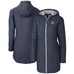 New York Giants Cutter & Buck Women's Throwback Logo Rainier Primaloft Eco Full-Zip Hoodie Long Coat - Heather Navy cheap