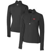 San Francisco 49ers Cutter & Buck Women's Throwback Logo Traverse Stretch Quarter-Zip Pullover Top - Black cheap