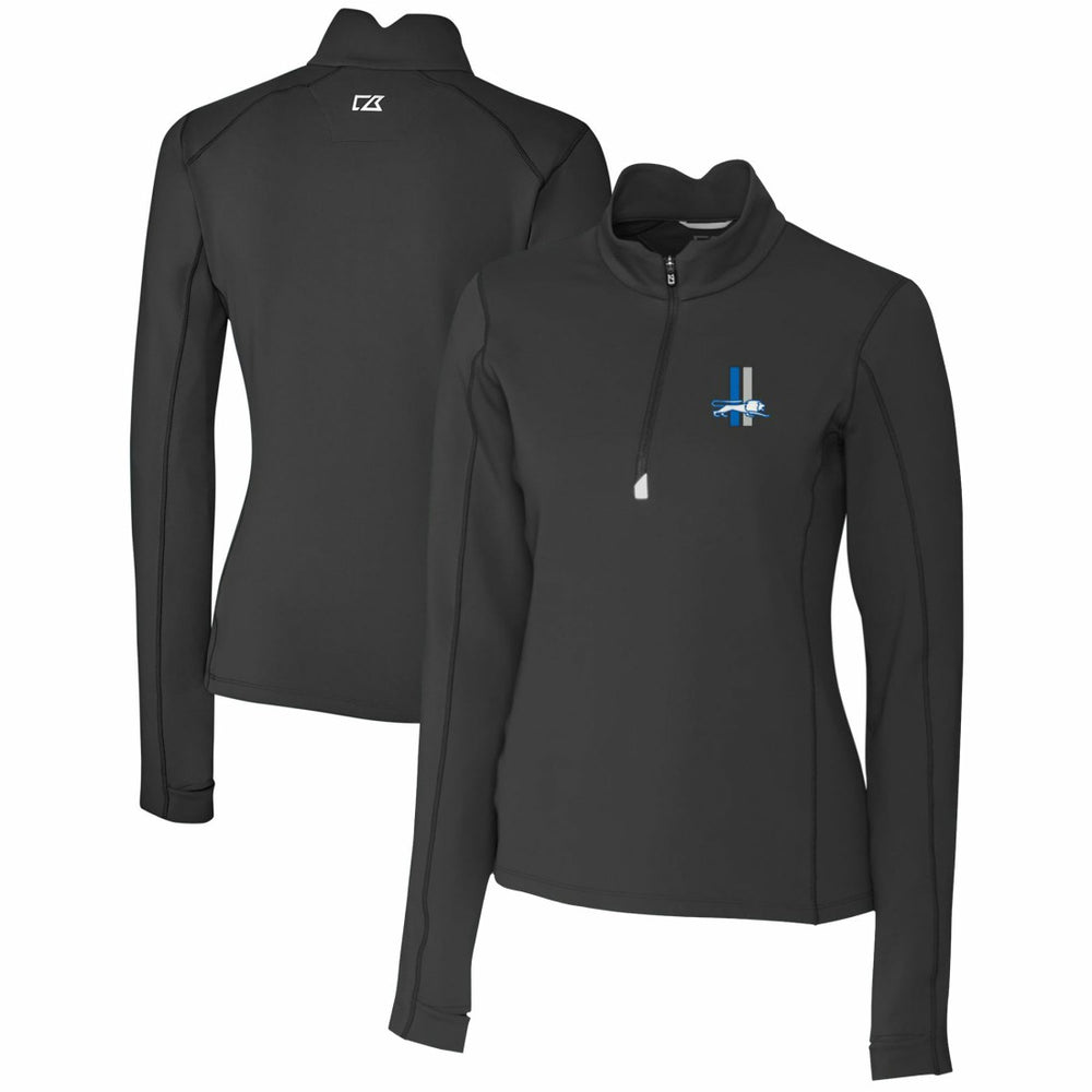 Detroit Lions Cutter & Buck Women's Throwback Logo Traverse Stretch Quarter-Zip Pullover Top - Black cheap