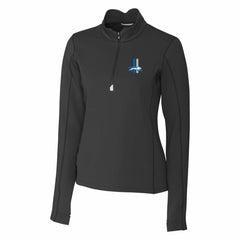 Detroit Lions Cutter & Buck Women's Throwback Logo Traverse Stretch Quarter-Zip Pullover Top - Black cheap