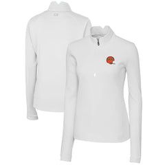 Cincinnati Bengals Cutter & Buck Women's Throwback Logo Traverse Stretch Quarter-Zip Pullover Top - White for sale