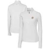 Miami Dolphins Cutter & Buck Women's Throwback Logo Traverse Stretch Quarter-Zip Pullover Top - White cheap