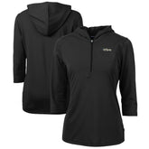 New York Jets Cutter & Buck Women's Throwback Logo Virtue Eco Pique 3/4 Sleeve Half-Zip Pullover Hoodie - Black outlet