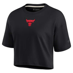 Chicago Bulls Women's Elements Super Soft Boxy Cropped T-Shirt sale - Black | Fanatics for sale
