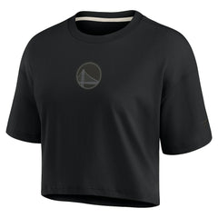 Golden State Warriors Women's Elements Super Soft Boxy Cropped T-Shirt sale - Black | Fanatics outlet