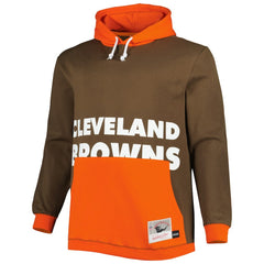 Cleveland Browns Big & Tall Big Face Pullover Hoodie - Brown/Orange for sale