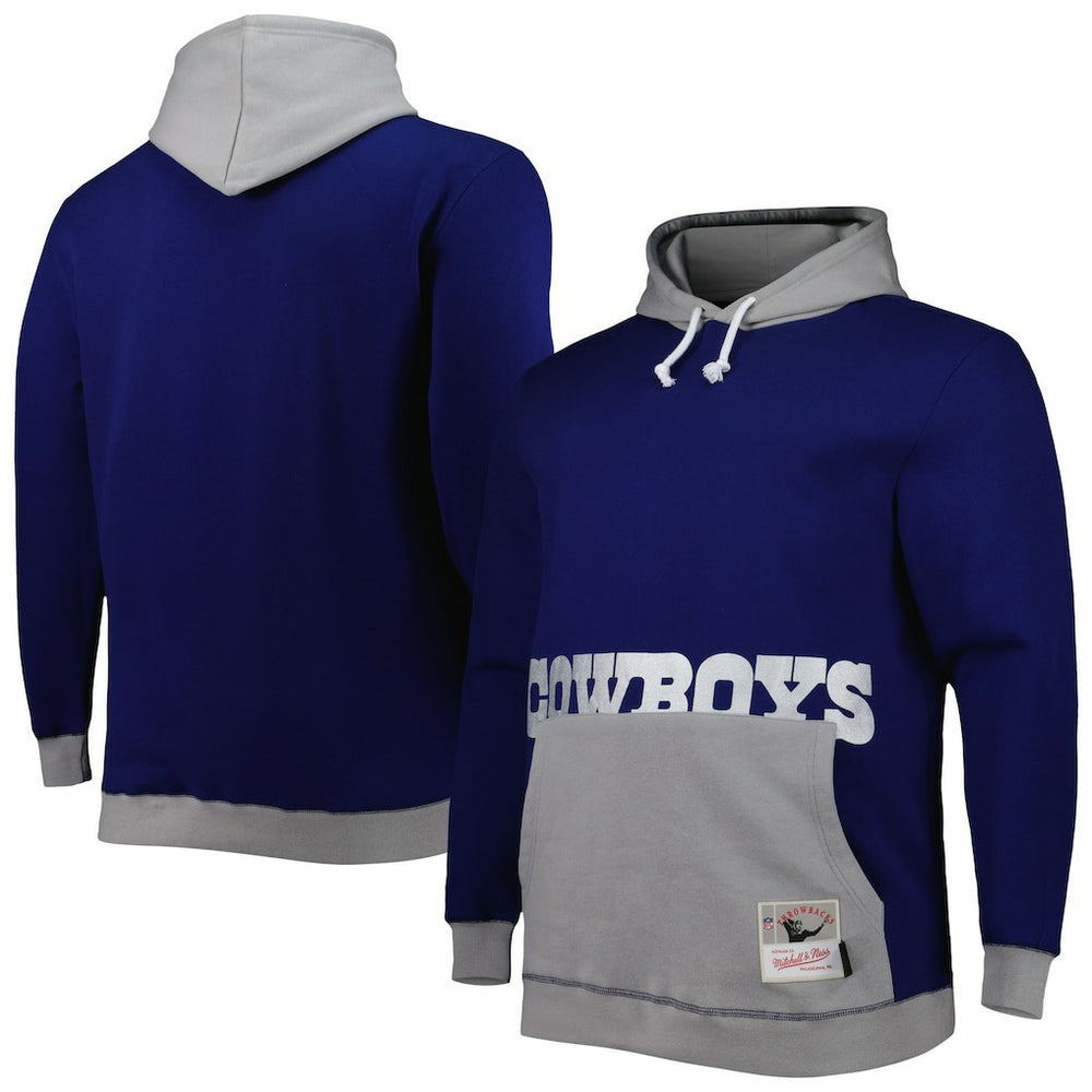 Dallas Cowboys Big & Tall Big Face Pullover Hoodie - Navy/Silver for sale