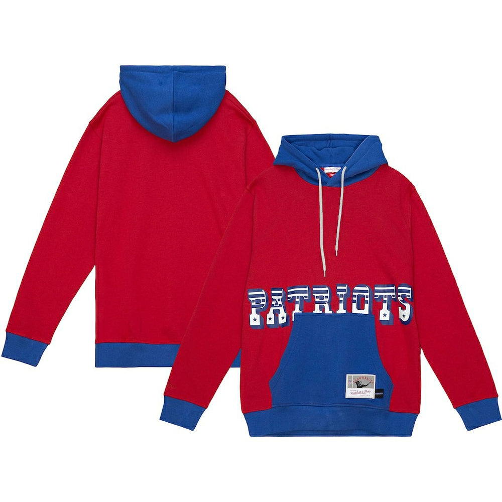 New England Patriots Big & Tall Big Face Pullover Hoodie - Red/Navy sale