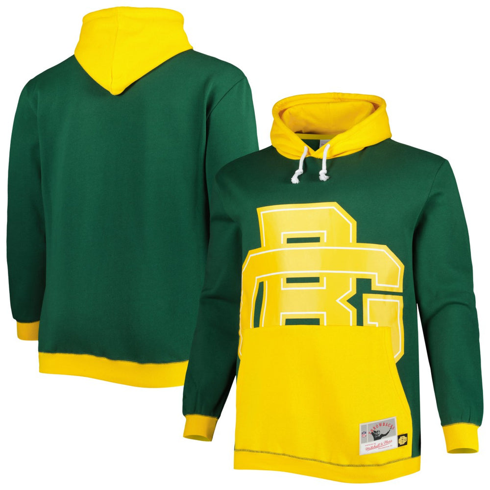 Green Bay Packers Big & Tall Big Face Pullover Hoodie - Green/Gold cheap