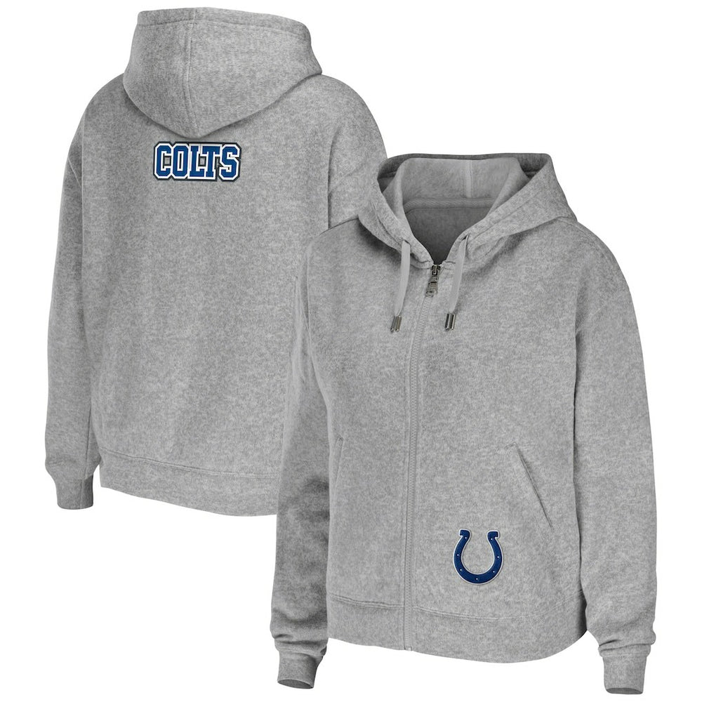 Indianapolis Colts WEAR by Erin Andrews Women's Team Full-Zip Hoodie - Heathered Gray discount