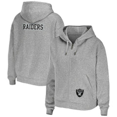 Las Vegas Raiders WEAR by Erin Andrews Women's Team Full-Zip Hoodie - Heathered Gray cheap