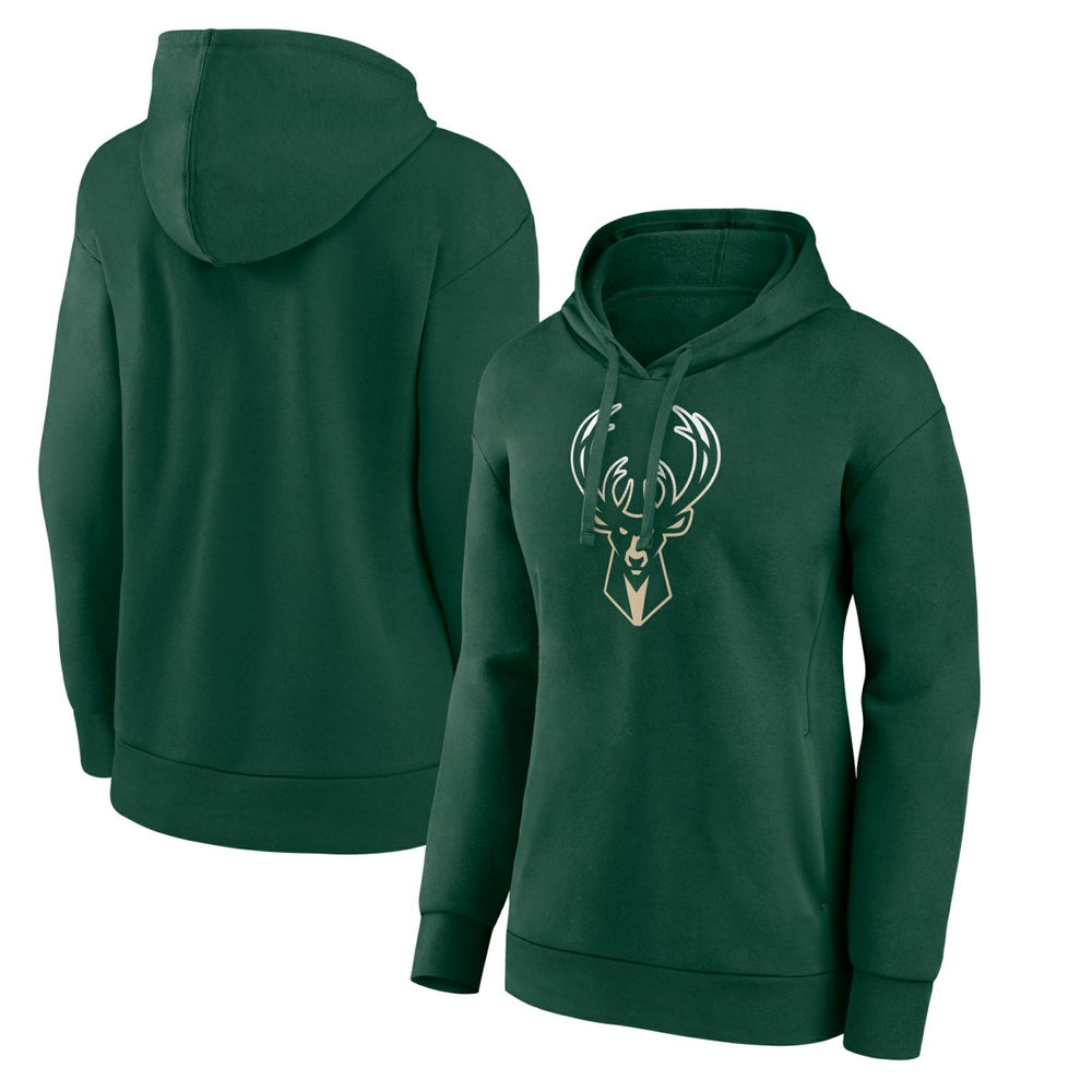 Milwaukee Bucks Women's Gradient Logo Pullover Hoodie - Hunter Green on sale