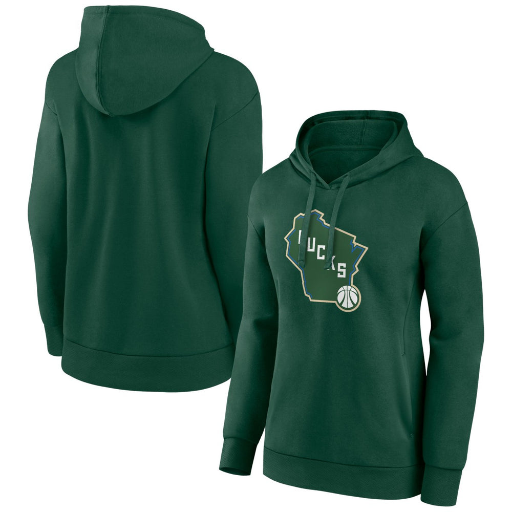 Milwaukee Bucks Women's Alternate Logo Pullover Hoodie - Hunter Green discount