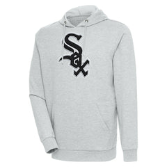 Chicago White Sox Antigua Action Pullover Hoodie - Heather Gray