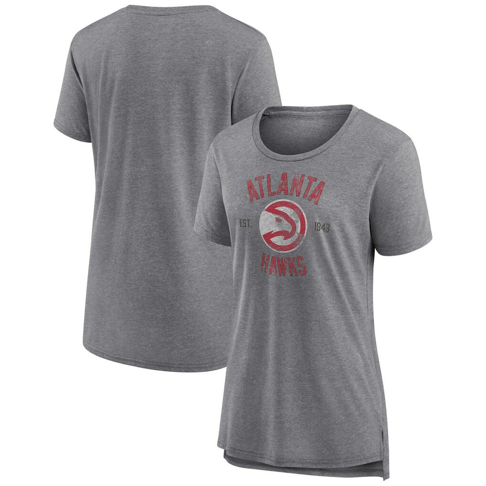 Atlanta Hawks Women's Heritage Tri-Blend T-Shirt - Heather Gray discount