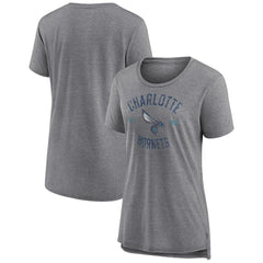 Charlotte Hornets Women's Heritage Tri-Blend T-Shirt - Heather Gray cheap