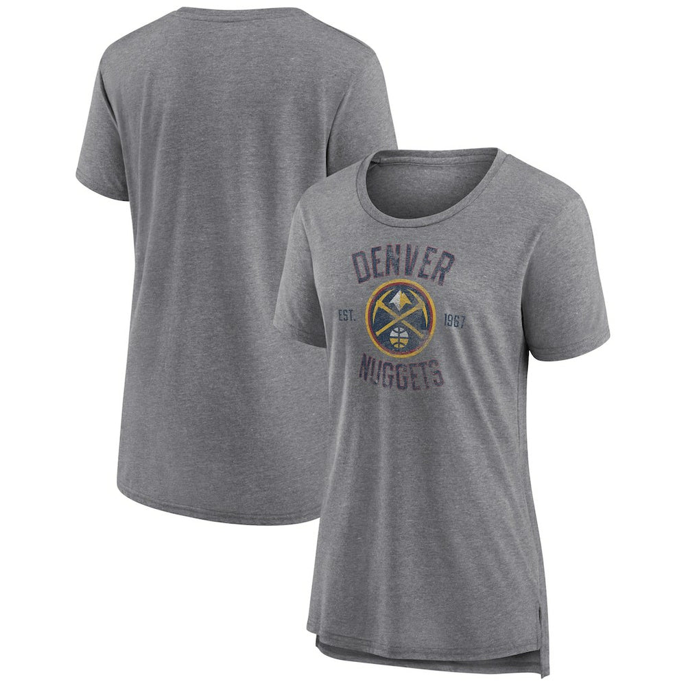 Denver Nuggets Women's Heritage Tri-Blend T-Shirt sale - Heather Gray shop