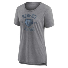 Memphis Grizzlies Women's Heritage Tri-Blend T-Shirt - Heather Gray for sale