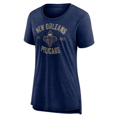 New Orleans Pelicans Women's Heritage Tri-Blend T-Shirt - Heather Navy online