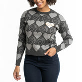 Phoenix Suns Lusso Women's Basketball Love Swarovski Crystal Intarsia Pullover Sweater - Charcoal outlet