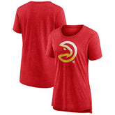 Atlanta Hawks Women's Gradient Logo Tri-Blend T-Shirt - Heather Red on sale