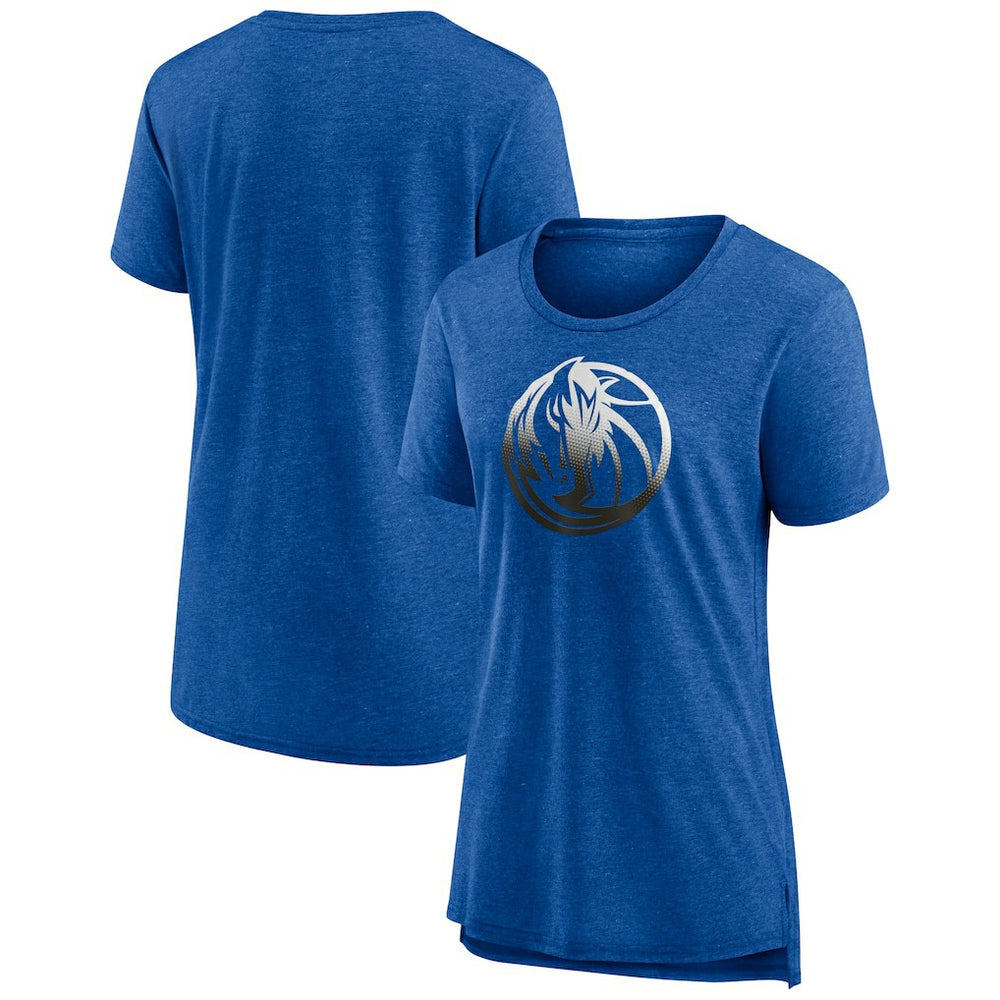 Dallas Mavericks Women's Gradient Logo Tri-Blend T-Shirt sale - Heather Royal for sale
