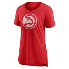 Atlanta Hawks Women's Distressed Logo Tri-Blend T-Shirt - Heather Red on sale