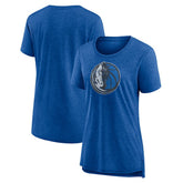 Dallas Mavericks Women's Distressed Logo Tri-Blend T-Shirt sale - Heather Blue online