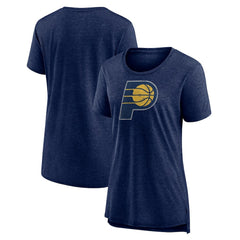Indiana Pacers Women's Distressed Logo Tri-Blend T-Shirt - Heather Navy online