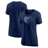 Memphis Grizzlies Women's Distressed Logo Tri-Blend T-Shirt - Heather Navy shop