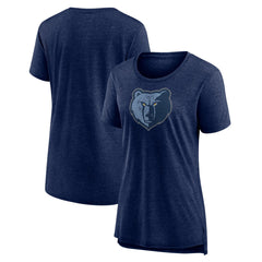 Memphis Grizzlies Women's Distressed Logo Tri-Blend T-Shirt - Heather Navy shop