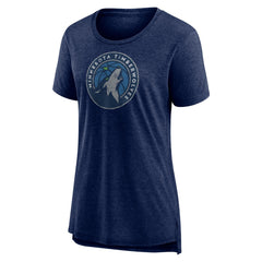 Minnesota Timberwolves Women's Distressed Logo Tri-Blend T-Shirt - Heather Navy for sale