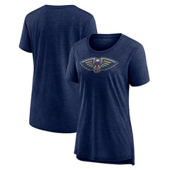 New Orleans Pelicans Women's Distressed Logo Tri-Blend T-Shirt - Heather Navy outlet