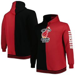 Miami Heat Hardwood Classics Big & Tall Hardwood Classics Split Pullover Hoodie - Black/Red | Mitchell & Ness sale