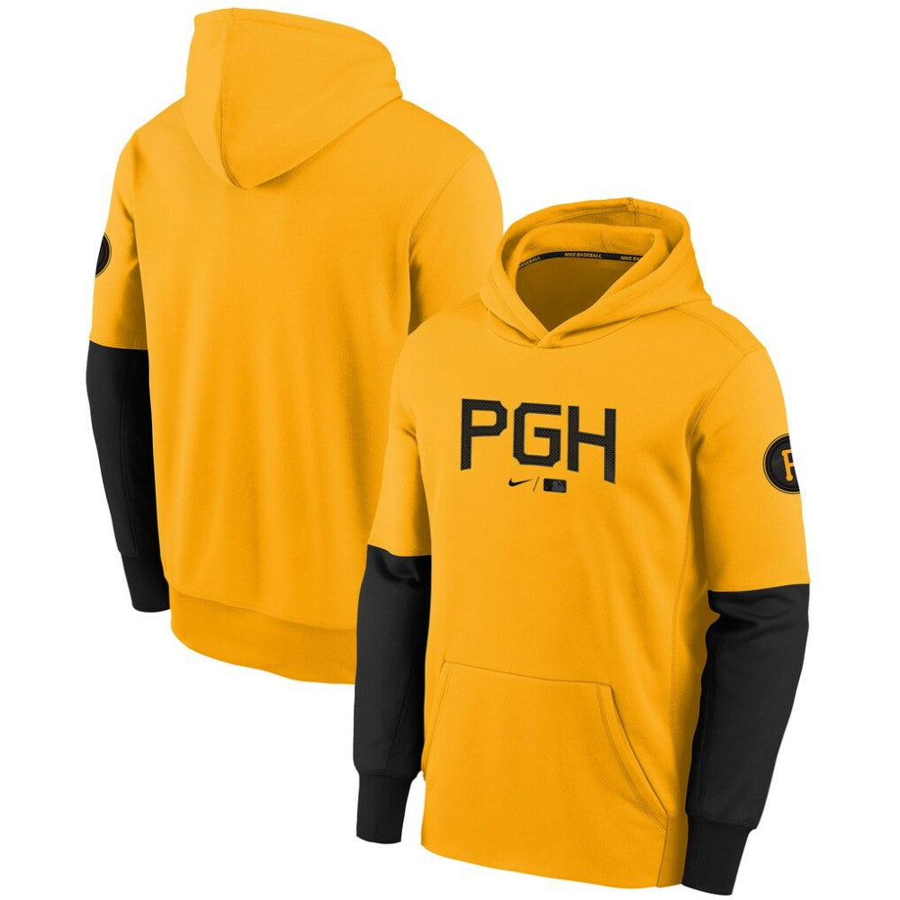 Pittsburgh Pirates Youth City Connect Therma Performance Pullover Hoodie - Gold | Nike