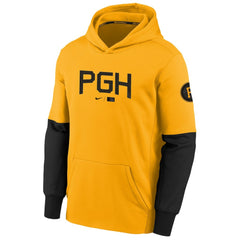 Pittsburgh Pirates Youth City Connect Therma Performance Pullover Hoodie - Gold | Nike