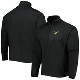 Pittsburgh Penguins Antigua Course Quarter-Zip Jacket Heathered Black